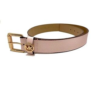 MICHAEL KORS Ballet Gold Buckle Leather Belt NWT